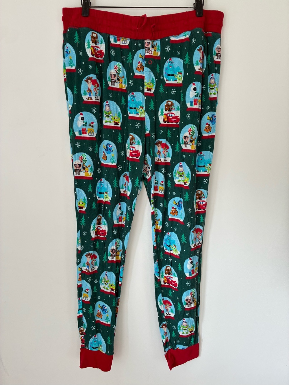 Little Sleepies Pajama Pants Womens Large Disney Pixar Snow Globe Christmas